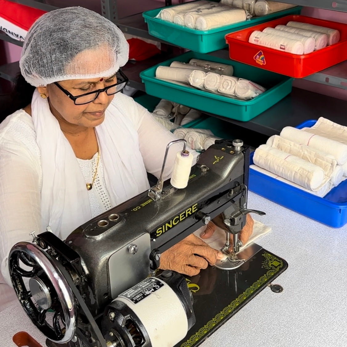 Radha Ma'am making knee pain wrap